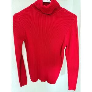 Vintage GAP Ribbed Turtleneck Sweater – Red – Women’s Small